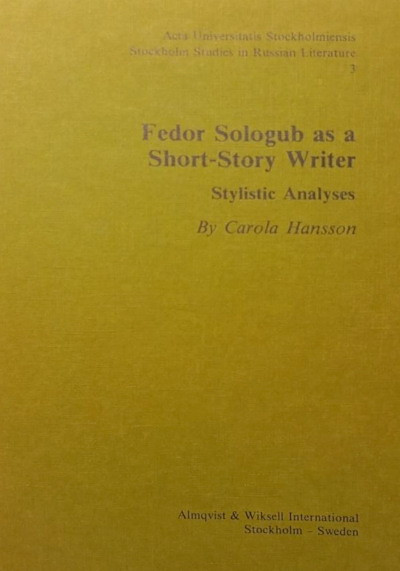 Hansson C. Fedor Sologub as a short-story writer. Stylistic analyses (used)